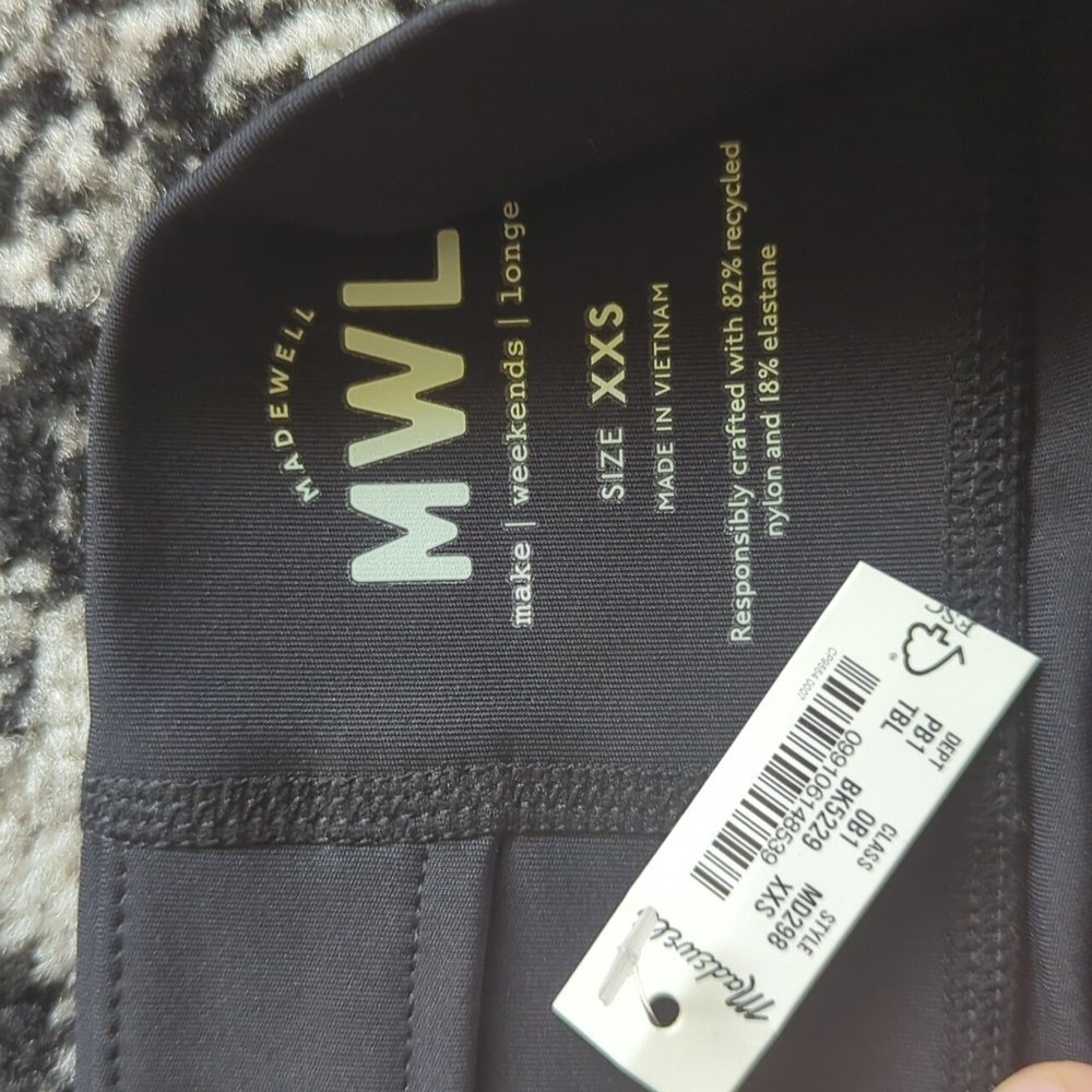 Madewell MWL Form High-Rise 7" Biker‎ Shorts Women's XXS Athleisure Black Casual - Picture 4 of 6